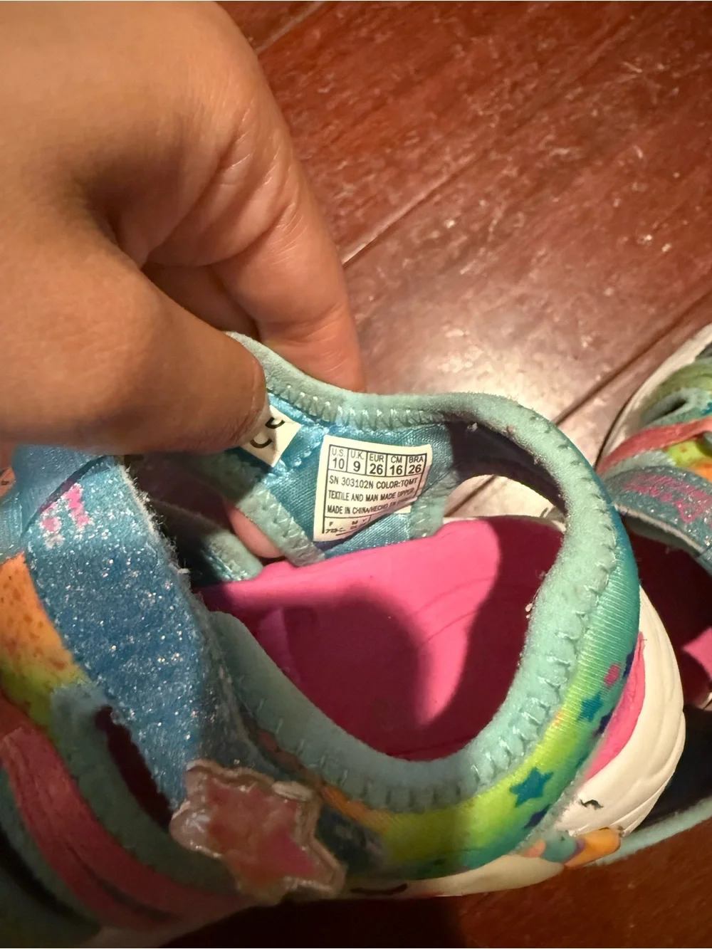 Skechers Kids Teal Multicolor Glitter Active Sandals